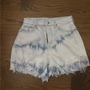 American Eagle Outfitters Blue Tie-Dye Jean Shorts